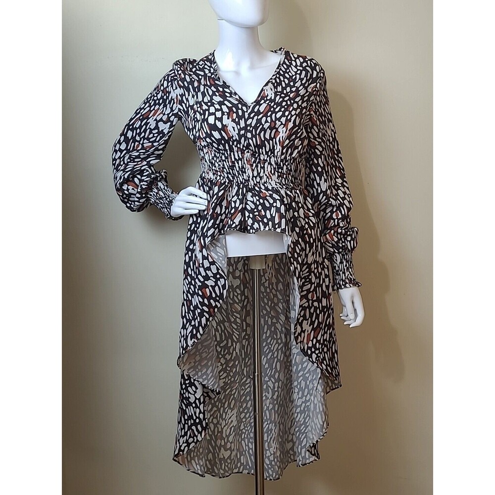Shein Multi-Color Long Tail Blouse Top Size Small